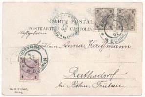 1902 Krampusz hölgyekkel / Krampus with ladies. M. M. Vienne No. 129. (kis szakadás / small tear)