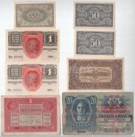 1913. 20K "II. kiadás" piros "DEUTSCHÖSTERREICH" felülbélyegzéssel + 1916. 1K zö...