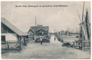 1912 Mikelaka, Mikalaka, Micalaca (Arad); Novák Péter fűrészgyár és gőzmalom / sawmill, factory, mill