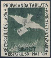 1937/3a Bélyeggyűjtők Lapja Propaganda Tárlata emlékív blokk (6.500)