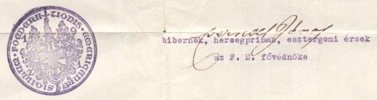 1926 Bp., Foederatio Emericana kinevezés Stengl János kir. kúriai bíró részére, Csernoch János (1852...