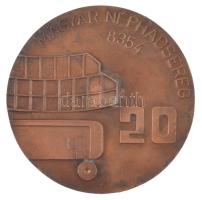 ~1980. &quot;Magyar Néphadsereg 8354 - 20 / Veszprém&quot; az 54. honi rádiótechnikai ezred emlékplakettje, eredeti tokban (99mm) T:AU kis patina