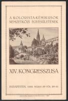 1929 A Kolorista-Kémikusok Nemzetközi Egyesületének XIV. Kongresszusa Budapesten, programfüzet, hajtásnyommal, kis lapszéli szakadással, (4) p.