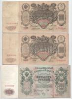 Orosz Birodalom 1910. 100R (8db, ebből 4db Shipov, 4db Konshin) + 1912. 500R "Shipov" T:F,...