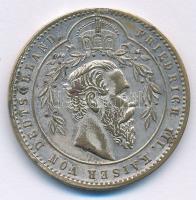 Német Birodalom 1888. &quot;III. Frigyes császár 1831-1888&quot; ezüstözött bronz emlékérem (26mm) T:AU kopott ezüstözés German Empire 1888. &quot;Friedrich III 1831-1888&quot; silver-plated bronze medallion (26mm) C:AU worn silver plating