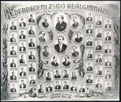 A debreceni zsidó reálgimnázium 1933-34. évben végzett növendékei, tablófotóról készült 2 db modern másolat, 21,5x18 cm