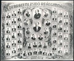 A debreceni zsidó reálgimnázium 1933-34. évben végzett növendékei, tablófotóról készült 2 db modern ...