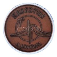 2023. "Ferenc pápa Magyarországon 2023 / Krisztus a jövőnk" bronz emlékérem tokban, sérült...
