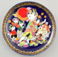 Bjorn Wiinblad: Aladdin és a csodalámpa, Rosenthal studio-linie kézzel festett porcelán. Németország, Eredeti dobozában d: 20 cm