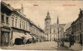 Kassa, Kosice; Deák Ferenc utca, üzletek / street view, shops (szakadás / tear)