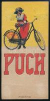 cca 1910 Puch kerékpár litho számolócédula