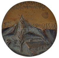 Rajki László (1939- ) 1979. Darvas Irodalmi Emlékház - 1979 Orosháza bronz plakett, peremen sorszámozott No. 3 (77mm) T:AU,XF patina