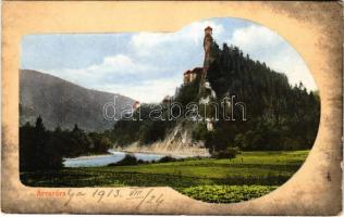 1913 Árvaváralja, Oravsky Podzámok; Árva vára. Feitzinger Ede Nr. 869. / Schloss Árva / Oravsky zámok / castle (kopott sarkak / worn corners)