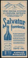 cca 1910-1920 Salvator forrásvíz számolócédula