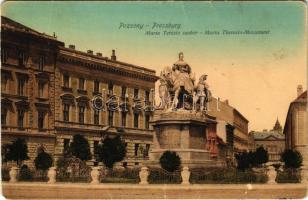 1918 Pozsony, Pressburg, Bratislava; Mária Terézia szobor / Maria Theresia-Monument / monument (kopott sarkak / worn corners)