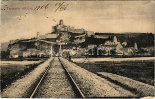 1906 Trencsén, Trencín; vasúti híd, vár. Weisz Náthán kiadása / Trenciansky hrad / railway bridge, castle (EB)