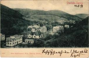 1899 (Vorläufer) Trencsénteplic, Trencianske Teplice; látkép, nyaralók / general view, villas, spa (Rb)