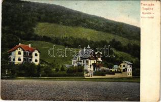 1908 Trencsénteplic, Trencianske Teplice; nyaralók / Villenviertel / villas, spa (lyuk / pinhole)