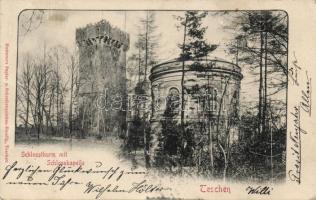 1898 Teschen castle tower and chapel (Eb)