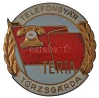 ~1960-1970. &quot;Telefongyár Terta Törzsgárda&quot; zománcozott kitüntető jelvény (41mm) T:XF