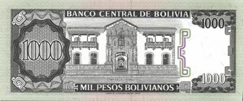Bolívia 1981-84. 500PB, 1000PB (2x), 5000PB (2x) klf aláírások, 10.000PB, 50.000PB, 100.000PB komple...