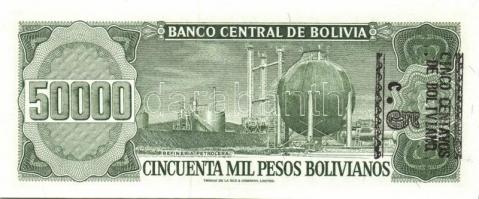 Bolívia 1981-84. 500PB, 1000PB (2x), 5000PB (2x) klf aláírások, 10.000PB, 50.000PB, 100.000PB komple...