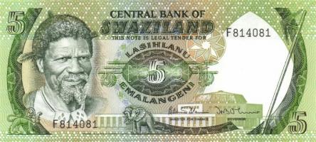 Sváziföld 1974. 1L + 1984-85. 2E, 5E, 10E, 20E Sign.4 komplett sor! T:I