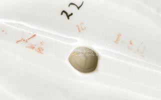 Mini porcelán szamovár készlet dísz. egy darabban. Kézzel festett, jelzett, hibátlan 13 cm