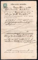1896 Budakalász, ingatlan adásvételi szerződés, Popper Illésné (szül. Spitzer Franciska) és Popper Sándor között, községi bélyegzővel, 50kr okmánybélyeggel