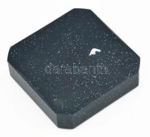 Quartz Design üveg bross, jelzett, díszdobozban, hibátlan, 5x5,5 cm