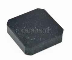 Quartz Design üveg bross és klipsz pár, bross jelzett, díszdobozban, hibátlan, 6,5x3 cm, 23x15 mm