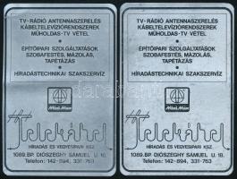 1987 Telekábel Híradás- és Vegyesipari KSz. 2 db fém kártynaptár