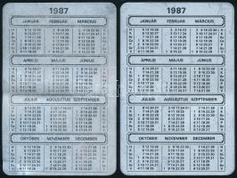1987 Telekábel Híradás- és Vegyesipari KSz. 2 db fém kártynaptár