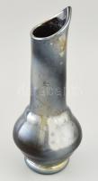 Irizáló hutaüveg váza, kis kopottsággal, jelzés nélkül, m: 28 cm