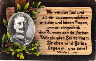 1918 "Wir werden fest und sicher zusammenstehen..." Wilhelm II. German patriotic propaganda, Art Nouveau (EK)