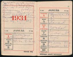 1931 Kössler Richárd (Bp. VIII, Dobozi u. 23. - Magdolna u. sarok) reklám zsebnaptár. Bp., Franklin-...