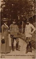 Unser Kaiserpaar mit dem Kronprinzen im Westen. G. Berger Hofphot. Potsdam / Emperor Wilhelm II, Empress Augusta Victoria and Crown Prince Wilhelm