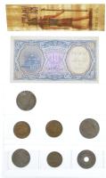 Egyiptom 8db-os szuvenír érme- és bankjegytétel T:AU-F Egypt 8pcs souvenir coins and banknote lot C:AU-F