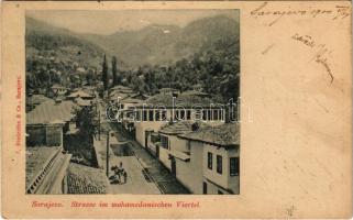 1900 Sarajevo, Strasse im mohamedanischen Viertel / street in the Muslim Quarter (fl)