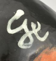 Gorka Lívia: retro tálka, jelzéssel, alján Iparművészeti Vállalat és Aba-Novák Terem címkével jelölt...