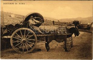 Roma, Rome; Dintorni di Roma / Italian folklore, wine cart