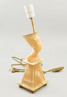 Egyiptomi stílusú lámpatest, ónix?, sérüléssel, jelzés nélkül, nincs kipróbálva, m: 45 cm