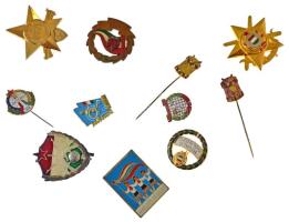 ~1970-1980. Vegyes 11db-os szocialista jelvény tétel, közte úttörő, kiváló dolgozó és törzsgárda darabok T:vegyes