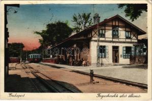 1934 Budapest XII. Városmajor, Fogaskerekű alsó vasútállomás, vonat (EK)