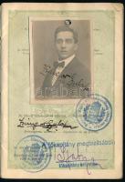 1920 Magyar Királyság által kiállított fényképes útlevél / Hungarian passport