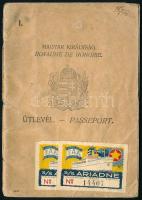 1920 Magyar Királyság által kiállított fényképes útlevél / Hungarian passport