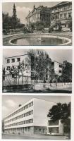 Kecskemét - 8 db modern 1,20 Ft-os Képzőművészeti Alap képeslap (Fő tér, autók, autóbusz, Zenei gimn...