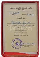 1970. "Felszabadulási Jubileumi Emlékérem" aranyozott, műgyantás bronz kitüntetés mellszal...