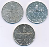 1992-1994. 200Ft Ag (3x) "MNB" és "Deák" T:AU,XF patina Adamo F13, F13.1