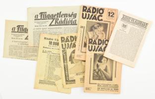cca 1930-1935 Vegyes rádió újságok, 7 db